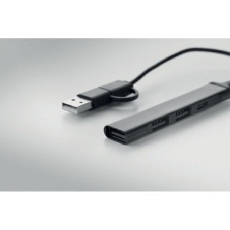 Hub USB en aluminium recyclé Current 