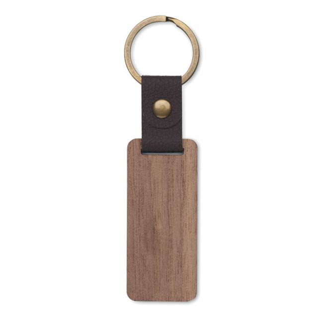Porte-clés en noyer personnalisable Nawkey 