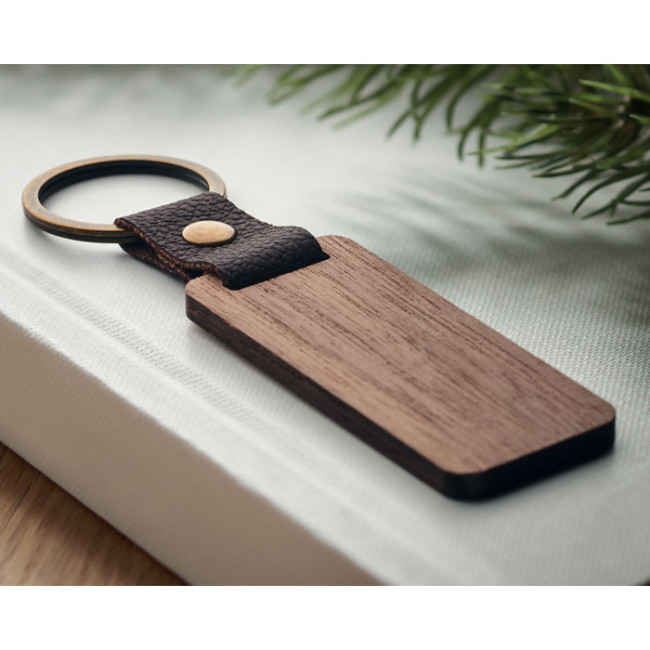 Porte-clés en noyer personnalisable Nawkey 
