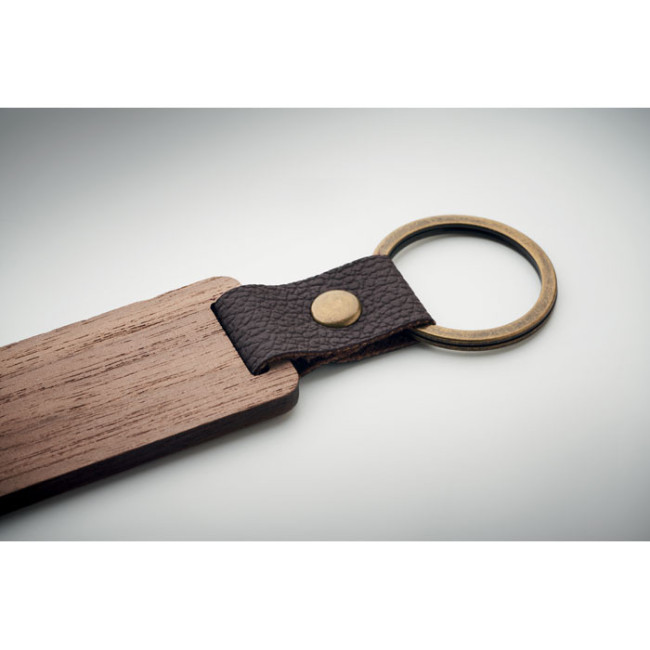 Porte-clés en noyer personnalisable Nawkey 