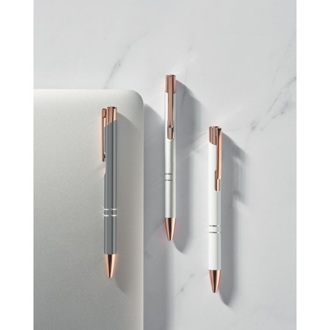 Stylo publicitaire en alu recyclé rose gold 