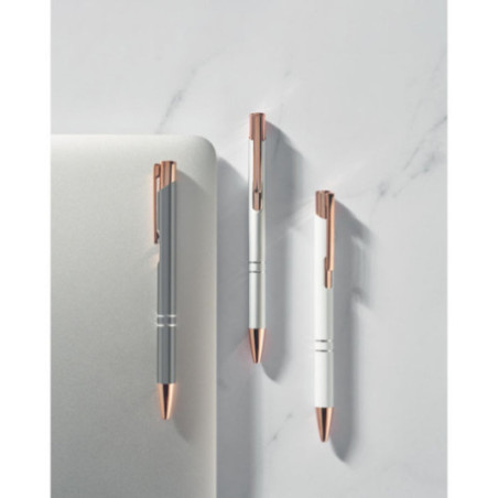 Stylo publicitaire en alu recyclé rose gold 