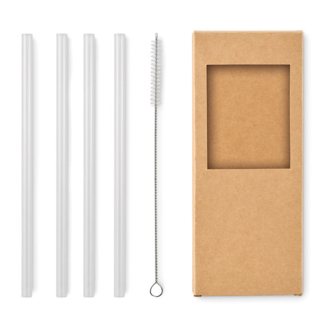 Set de 4 pailles réutilisables en verre Glaw 