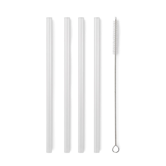 Set de 4 pailles réutilisables en verre Glaw 