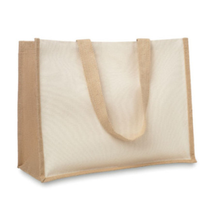 Sac de plage personnalisé en toile et jute Campo de Fiori 