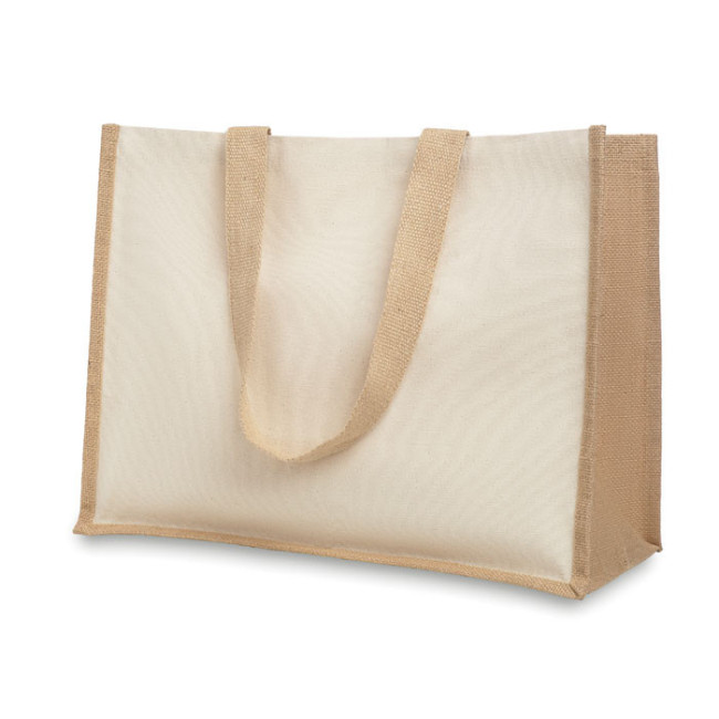 Sac de plage personnalisé en toile et jute Campo de Fiori 