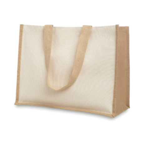 Sac de plage personnalisé en toile et jute Campo de Fiori 