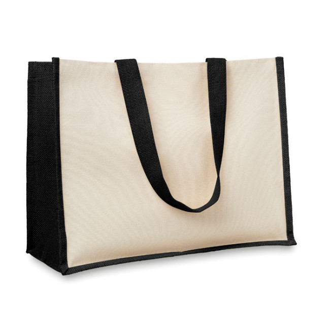 Sac de plage personnalisé en toile et jute Campo de Fiori 