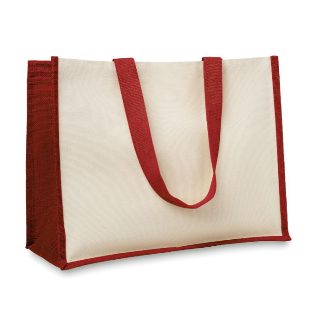 Sac de plage personnalisé en toile et jute Campo de Fiori 