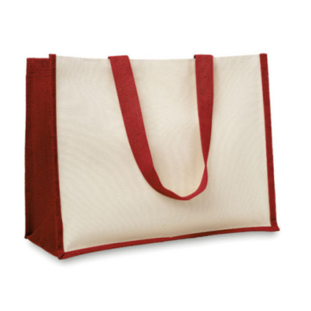 Sac de plage personnalisé en toile et jute Campo de Fiori 