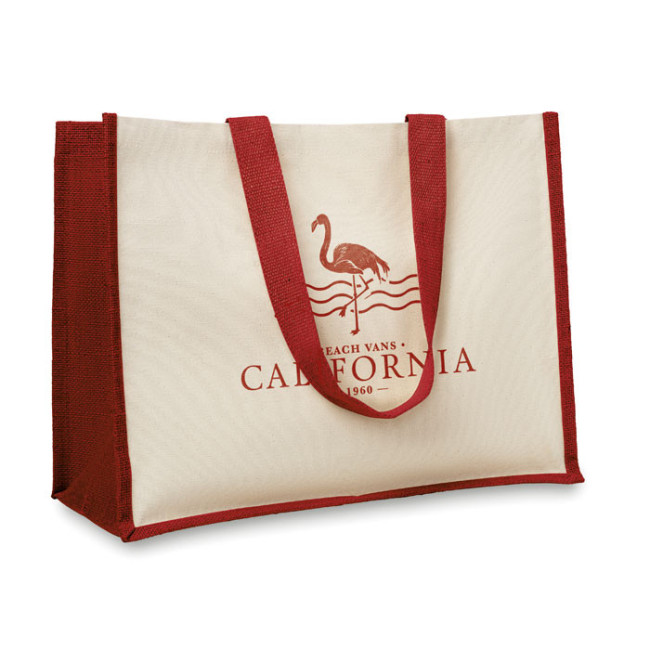 Sac de plage personnalisé en toile et jute Campo de Fiori 