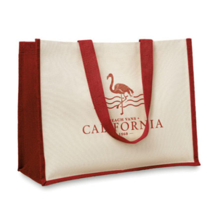 Sac de plage personnalisé en toile et jute Campo de Fiori 