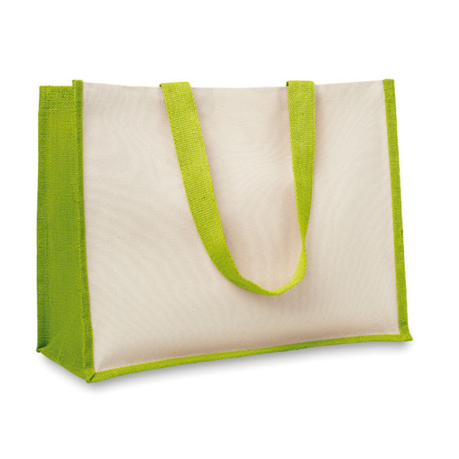Sac de plage personnalisé en toile et jute Campo de Fiori 