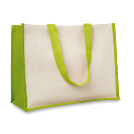 Sac de plage personnalisé en toile et jute Campo de Fiori 