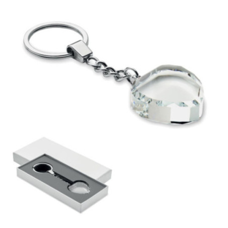 Porte-clés personnalisé en verre Heartward 