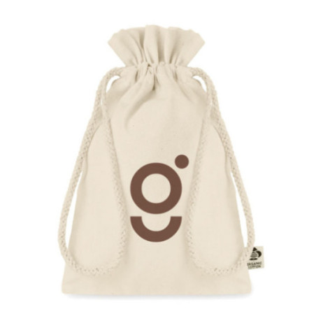 Sac cadeau à cordon en coton bio Amber S 