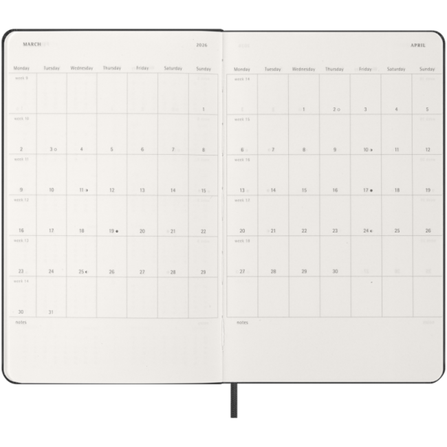 Agenda hebdomadaire horizontal Moleskine ® L 