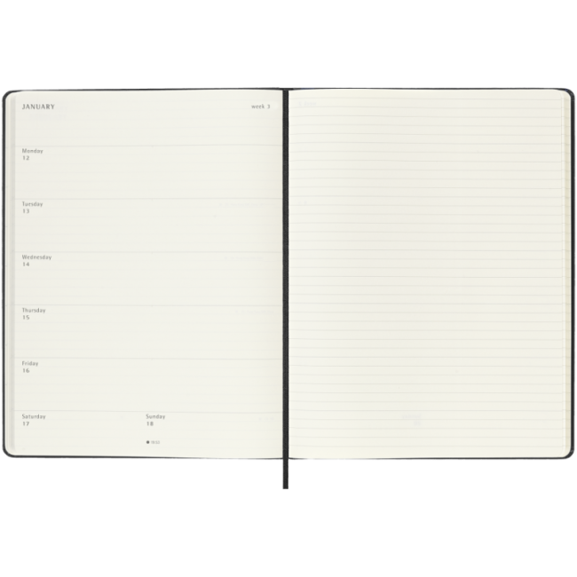 Agenda hebdomadaire 2026 Moleskine ® XL 