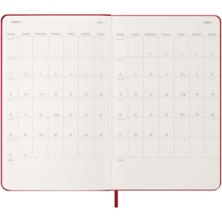 Agenda hebdomadaire 12 mois Moleskine ® L 
