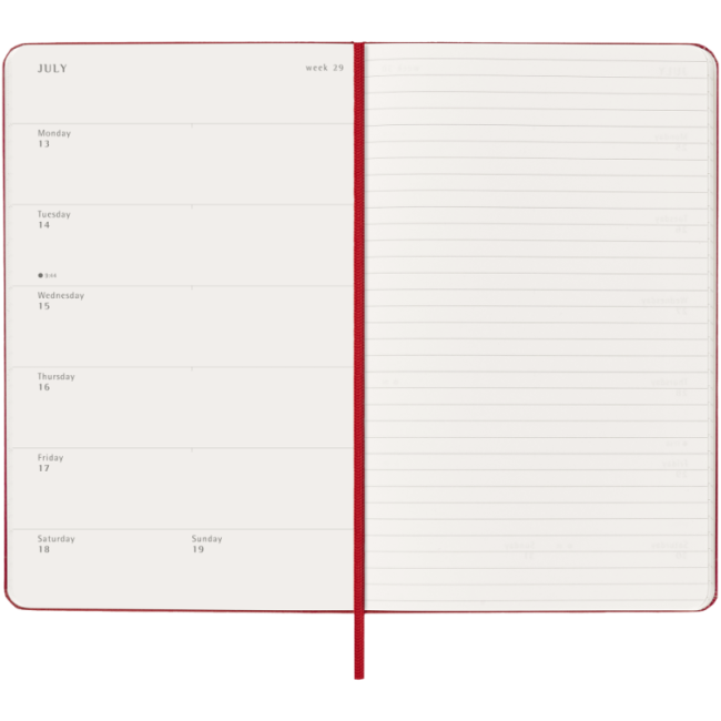 Agenda hebdomadaire 12 mois Moleskine ® L 