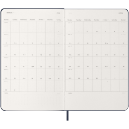 Agenda hebdomadaire 12 mois Moleskine ® L 