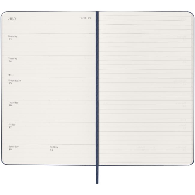 Agenda hebdomadaire 12 mois Moleskine ® L 