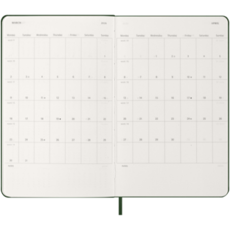 Agenda hebdomadaire 12 mois Moleskine ® L 