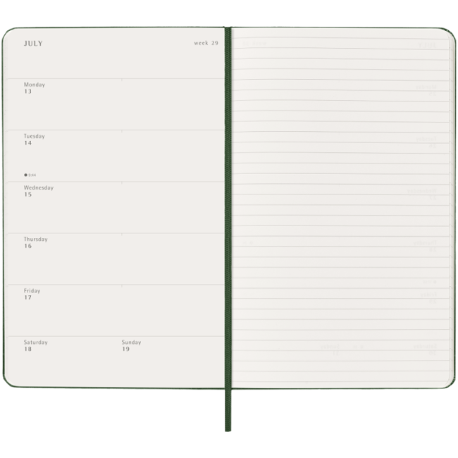 Agenda hebdomadaire 12 mois Moleskine ® L 