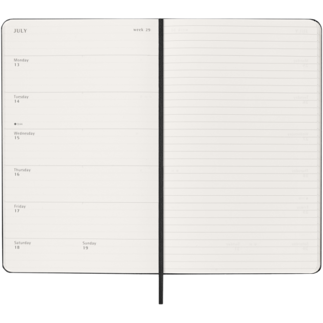 Agenda hebdomadaire 12 mois Moleskine ® L 