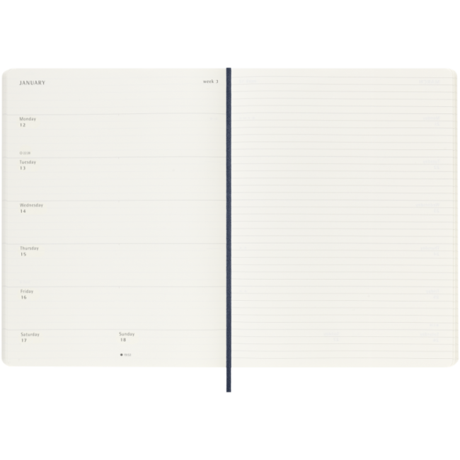 Agenda 12 mois à couverture souple Moleskine ® XL 