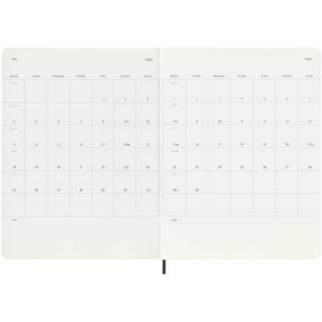 Agenda 12 mois à couverture souple Moleskine ® XL 