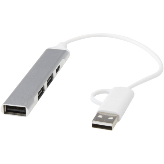 Hub USB personnalisable en aluminium recyclé Alkaid 
