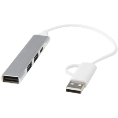 Hub USB personnalisable en aluminium recyclé Alkaid 