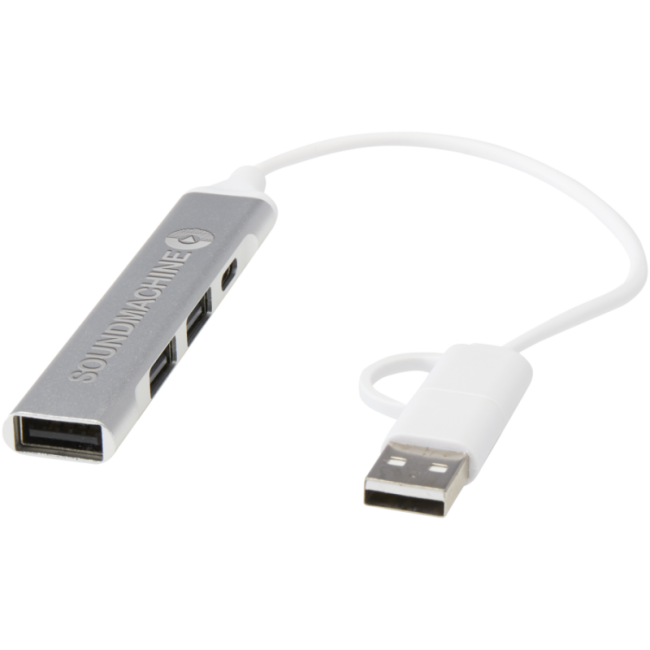 Hub USB personnalisable en aluminium recyclé Alkaid 