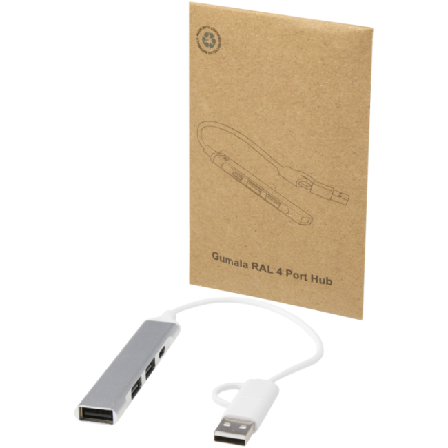 Hub USB personnalisable en aluminium recyclé Alkaid 