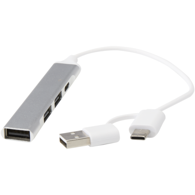 Hub USB personnalisable en aluminium recyclé Alkaid 
