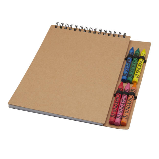 Set carnet à spirales A5 et crayons gras Doodle 