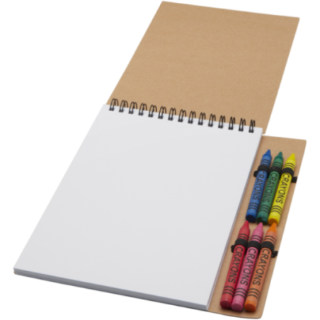 Set carnet à spirales A5 et crayons gras Doodle 