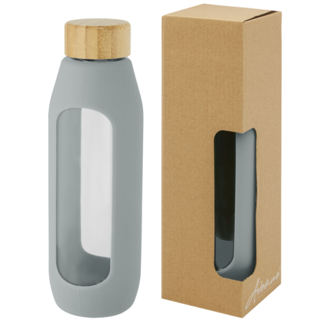 Gourde publicitaire en verre borosilicate Tidan 600 ml 