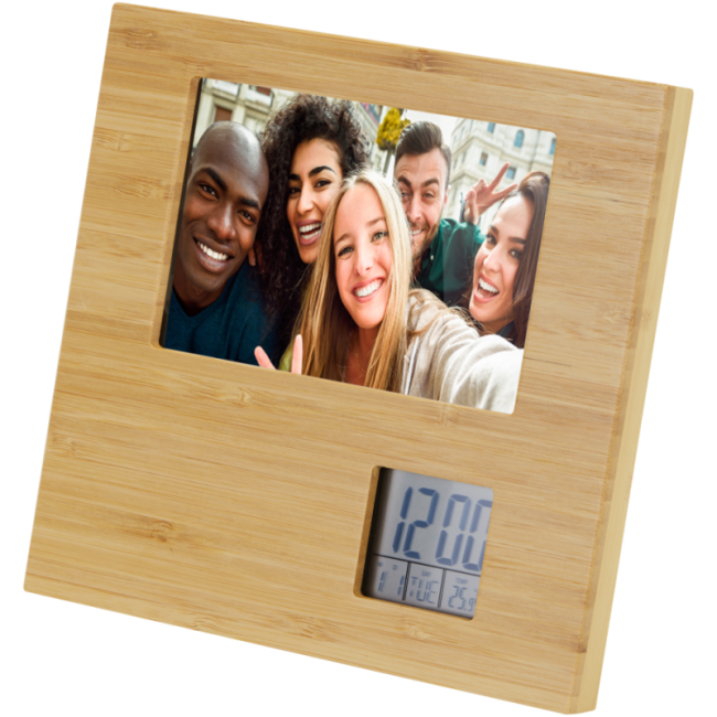 Cadre photo en bambou avec thermomètre Sasa 