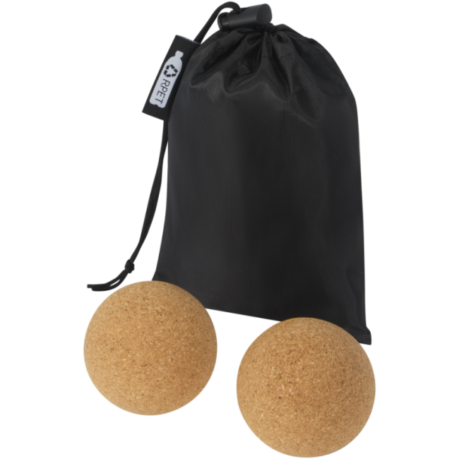 Set de 2 balles de yoga personnalisées en liège Trikona 