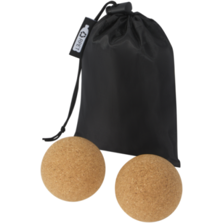 Set de 2 balles de yoga personnalisées en liège Trikona 