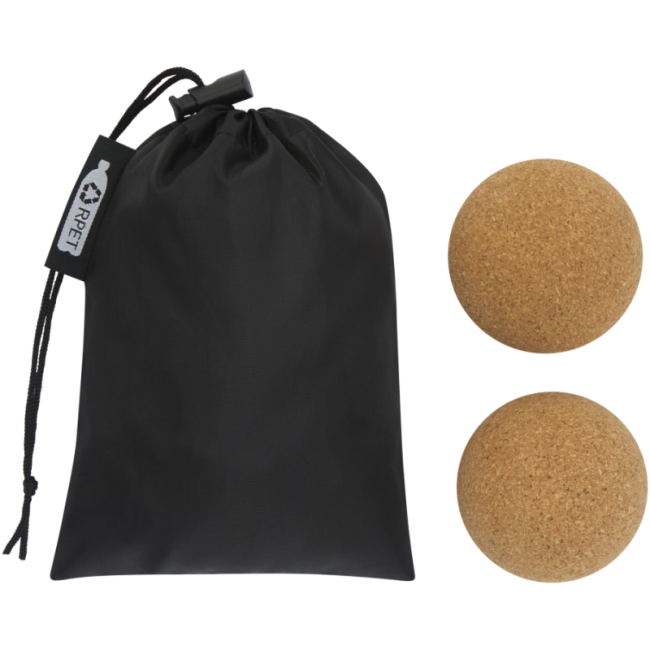 Set de 2 balles de yoga personnalisées en liège Trikona 