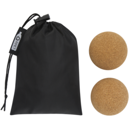 Set de 2 balles de yoga personnalisées en liège Trikona 