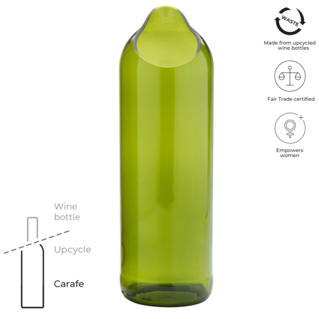 Carafe personnalisée en verre recyclé Originalhome 750 ml 