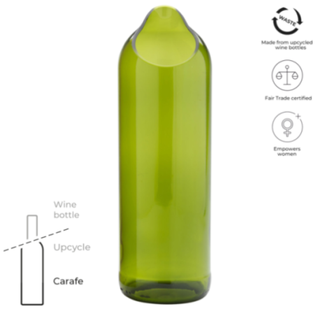 Carafe personnalisée en verre recyclé Originalhome 750 ml 