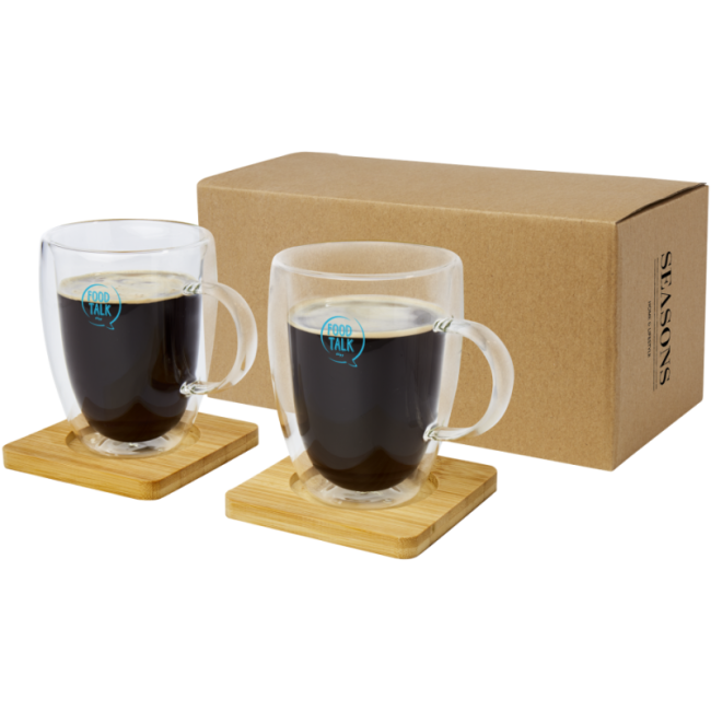 Lot de 2 tasses personnalisées avec sous-tasses Manti 