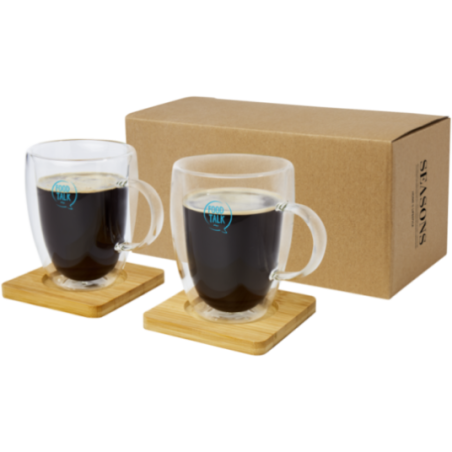 Lot de 2 tasses personnalisées avec sous-tasses Manti 