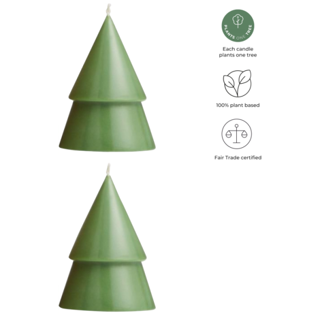 Boîte de 2 bougies de Noël format moyen Originalhome 