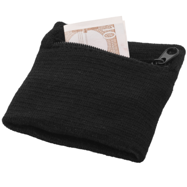 Poignet éponge personnalisé avec poche zippée 